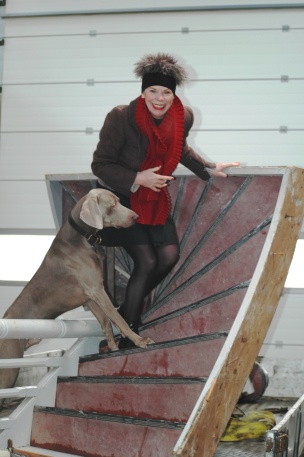 Ine heeft een trap gevonden voor Leo en Marijke die in de school 'Klein Voorhout' in Scheemda wonen