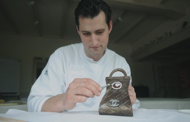 Het ravissant mooie Choco Chanel tasje van Sous-Chef Paul de Groote. Werkelijk beeldschoon en om op te vreten!